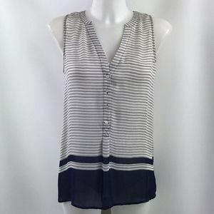 Joie White And Blue Striped Tank Top Size XS